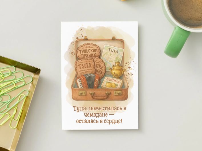 Открытка «Тула: поместилась в чемодане - осталась в сердце!»