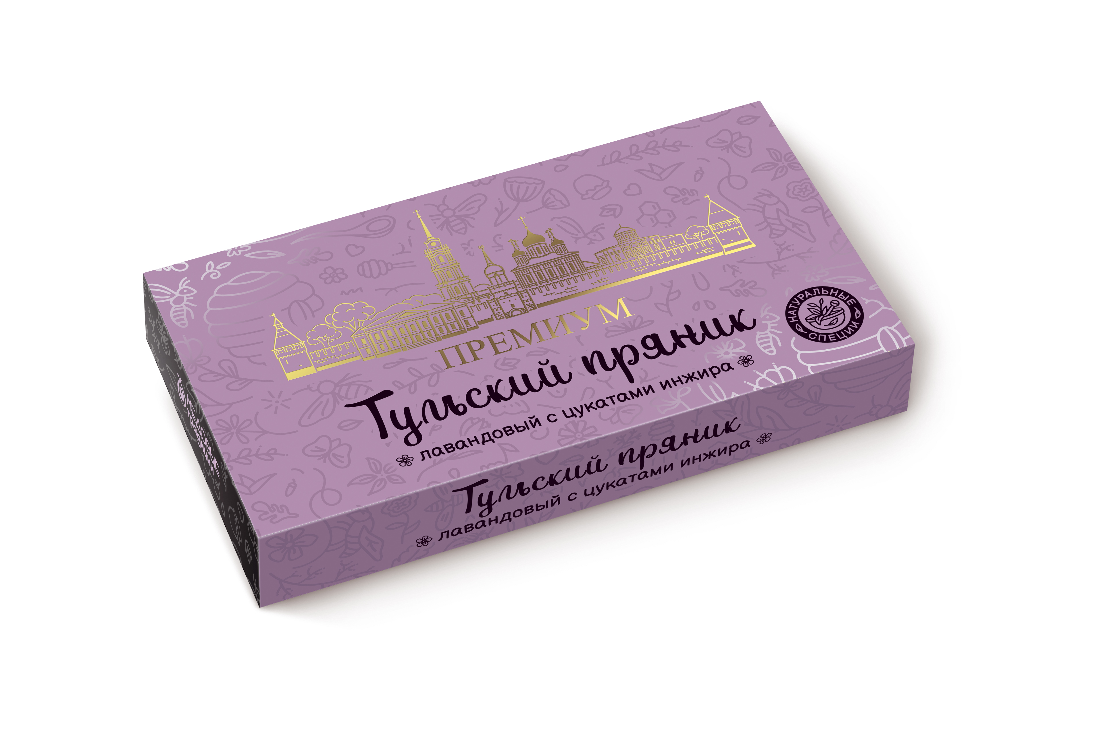 Тульский пряник ПРЕМИУМ «Лавандовый с вяленым инжиром», 350 гр.